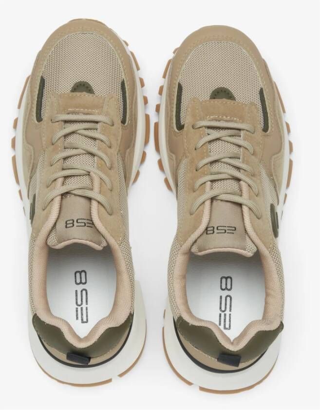 Estro Dames Beige Sneakers gemaakt van Zacht Textiel & Eco-Leer ES8 Er00115854 Beige Dames