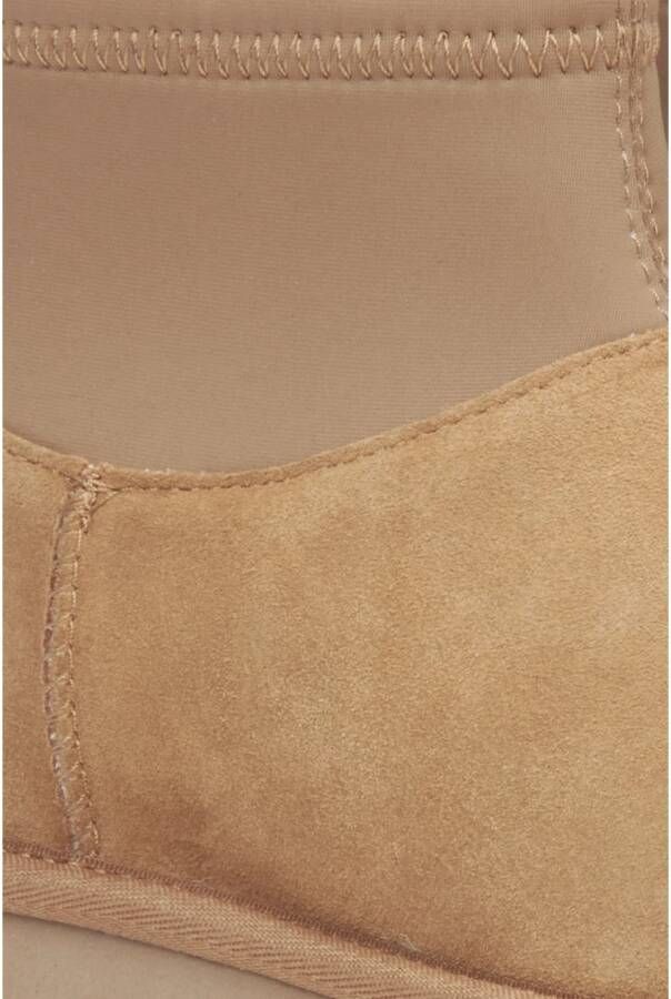 Estro Dames sneeuwlaarzen gemaakt van zacht beige velours Beige Dames