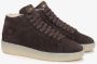 Estro Dames Zadelbruine Italiaanse Velours High-Top Sneakers Brown Dames - Thumbnail 2