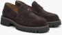 Estro Dames Donkerbruine Chunky Platform Loafers gemaakt van Italiaans Echt Velours Er00115732 Brown Dames - Thumbnail 3