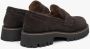 Estro Dames Donkerbruine Chunky Platform Loafers gemaakt van Italiaans Echt Velours Er00115732 Brown Dames - Thumbnail 4