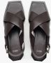 Estro Dames Donkerbruine Leren Sandalen met Zachte Bandjes Brown Dames - Thumbnail 5