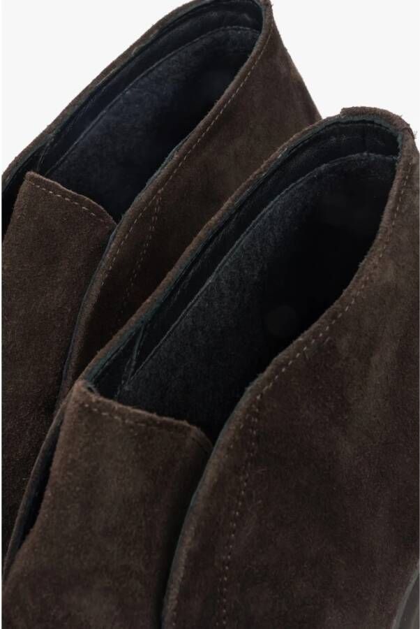 Estro Donkerbruine loafers voor heren gemaakt van premium Italiaans velours Brown Heren