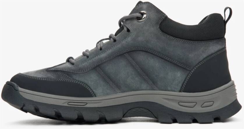 Estro Donkergrijze hoge sneakers voor heren gemaakt van nubuck voor de winter ES8 Er00115815 Gray Heren