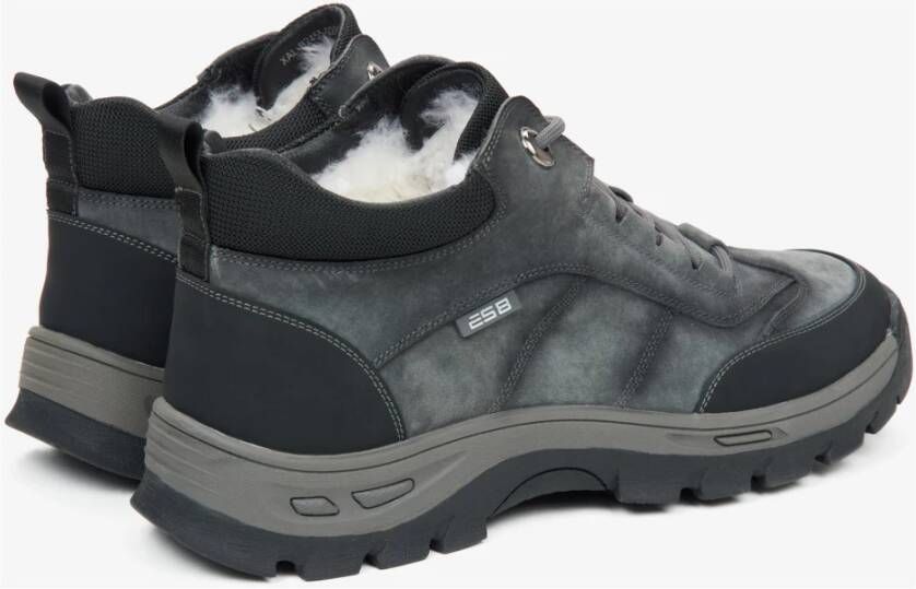 Estro Donkergrijze hoge sneakers voor heren gemaakt van nubuck voor de winter ES8 Er00115815 Gray Heren