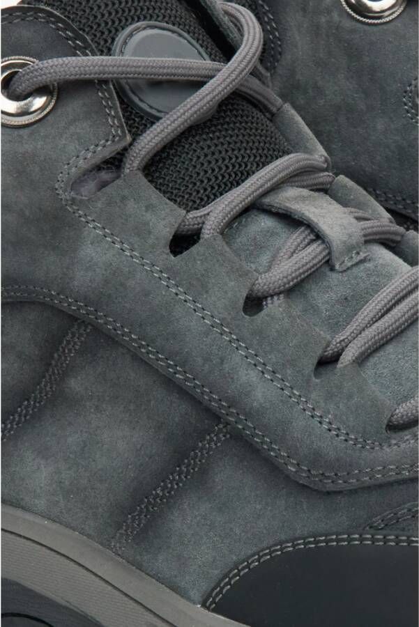 Estro Donkergrijze hoge sneakers voor heren gemaakt van nubuck voor de winter ES8 Er00115815 Gray Heren