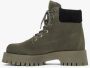 Estro Donkergroene Veterschoenen voor Dames gemaakt van Premium Italiaans Echt Velours Green Dames - Thumbnail 2