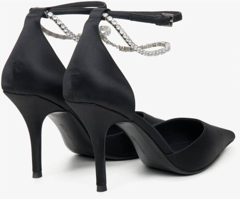 Estro Zwarte Dames Pumps met Puntige Neus en Kristallen MustHave Er00114243 Black Dames