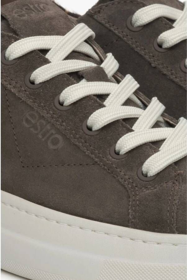 Estro Grijze Sneakers voor Dames met een Dierenprint gemaakt van Echt Italiaans Velours Er00115716 Gray Dames