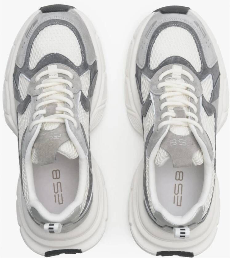 Estro Dames Grijze en Witte Sneakers met een Flexibele Zool ES 8 Er00114600 Gray Dames