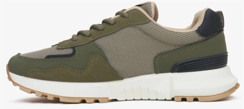 Estro Groene sneakers voor dames gemaakt van zachte textiel en eco-leer ES8 Er00115855 Green Dames