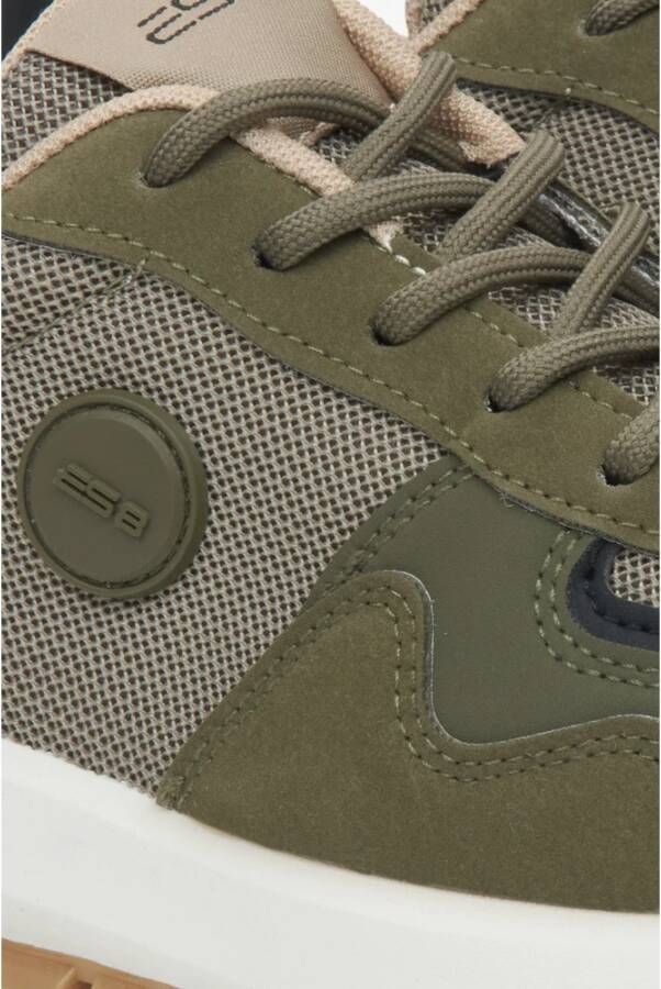 Estro Groene sneakers voor dames gemaakt van zachte textiel en eco-leer ES8 Er00115855 Green Dames