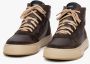 Estro Heren High-Top Donkerbruine Sneakers Gemaakt van Italiaans Echt Leer & Velours met Isolatie Brown Heren - Thumbnail 3