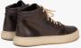 Estro Heren High-Top Donkerbruine Sneakers Gemaakt van Italiaans Echt Leer & Velours met Isolatie Brown Heren - Thumbnail 5