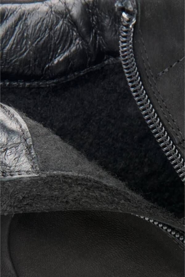 Estro Heren High-Top Zwarte Sneakers van Echt Italiaans Nubuck met Licht Isolatie Black Heren