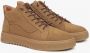 Estro Heren hoge bruine sneakers gemaakt van echt Italiaans velours Brown Heren - Thumbnail 2