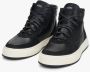 Estro Heren hoge zwarte sneakers gemaakt van Italiaans echt leer en nubuck met isolatie Black Heren - Thumbnail 3