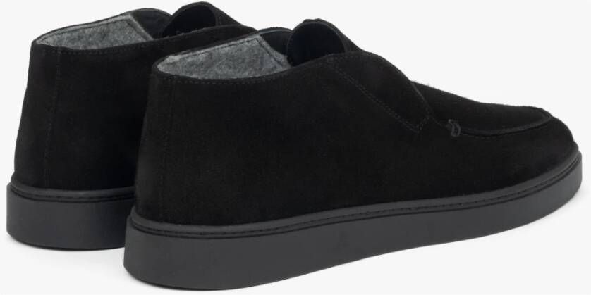 Estro Heren loafers gemaakt van premium Italiaans echt velours Black Heren