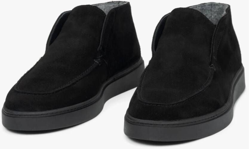 Estro Heren loafers gemaakt van premium Italiaans echt velours Black Heren