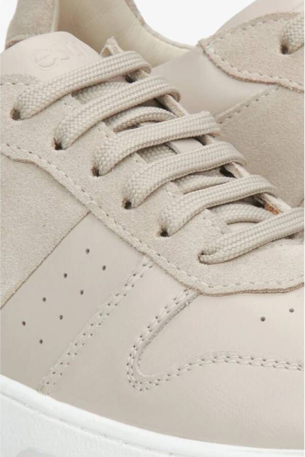 Estro Dames Beige Sneakers gemaakt van Italiaans Echt Leer Er00114763 Beige Dames