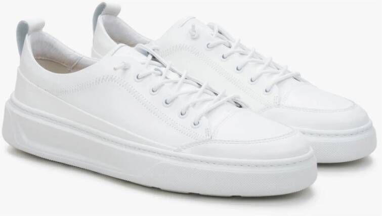 Estro Heren Witte Sneakers gemaakt van Italiaans Echt Leer Er00114391 White Heren