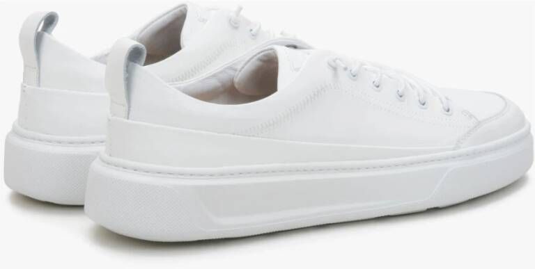 Estro Heren Witte Sneakers gemaakt van Italiaans Echt Leer Er00114391 White Heren