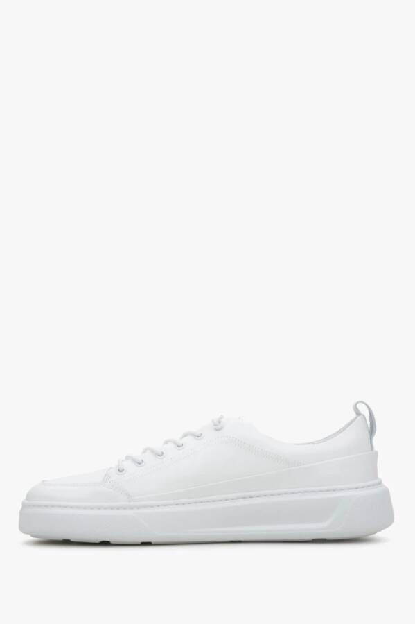 Estro Heren Witte Sneakers gemaakt van Italiaans Echt Leer Er00114391 White Heren