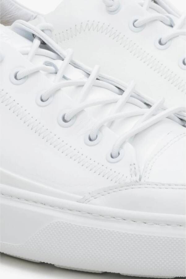 Estro Heren Witte Sneakers gemaakt van Italiaans Echt Leer Er00114391 White Heren