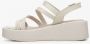 Estro Dames Lichtbeige Sleehak Sandalen gemaakt van Echt Leer Er00115097 Beige Dames - Thumbnail 3