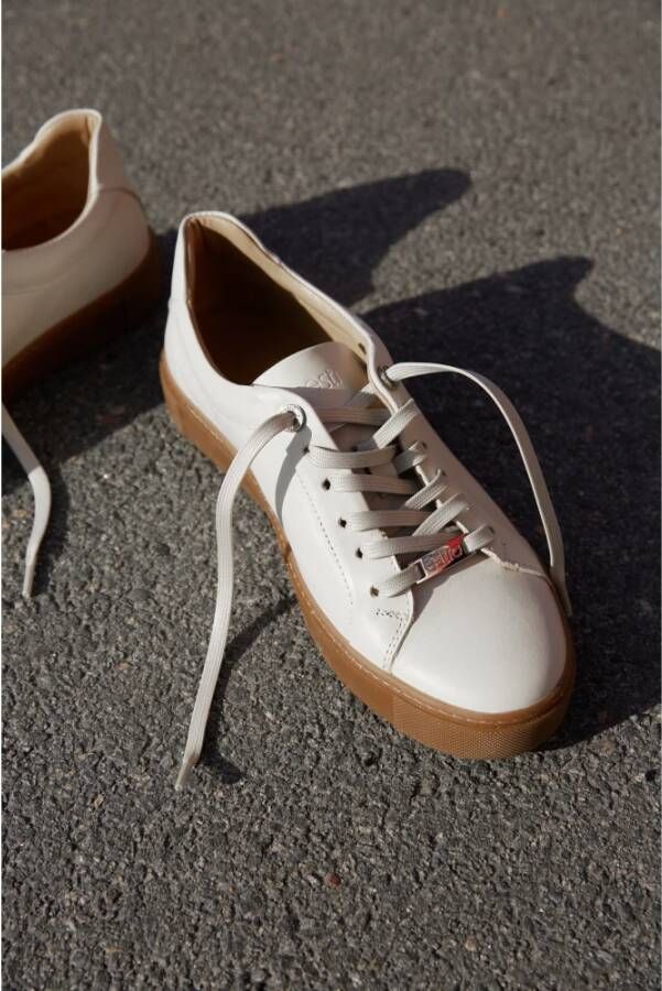 Estro Dames Licht Beige Platform Sneakers gemaakt van Echt Leer Beige Dames