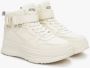 Estro Dames Lichtbeige High-Top Sneakers gemaakt van Echt Leer ES8 Er00113877 Beige Dames - Thumbnail 3