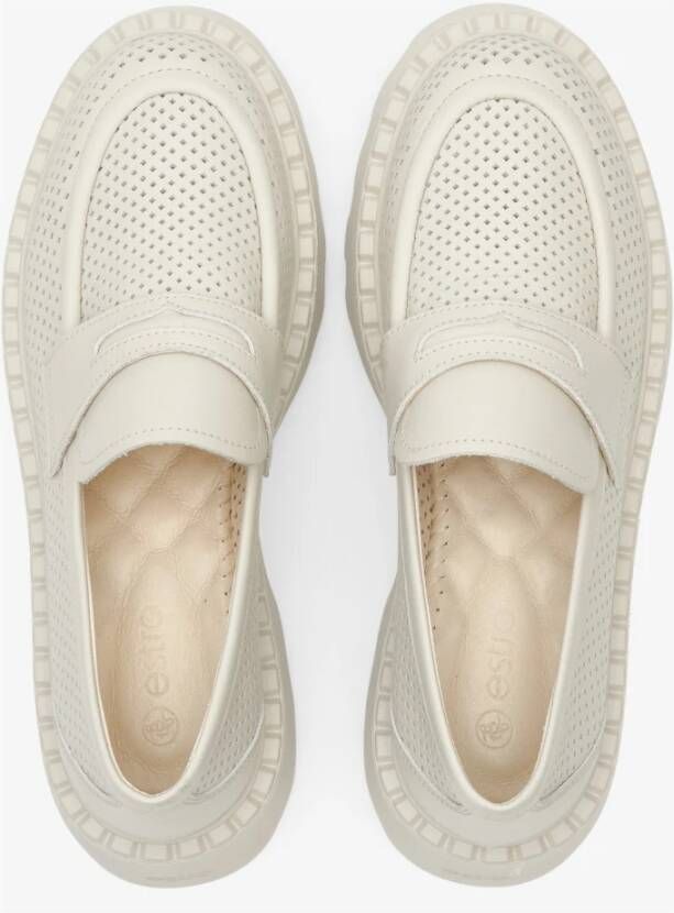 Estro Dames Lichtbeige Loafers voor de Zomer Er00112913 Beige Dames