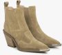 Estro Luxe Beige Cowboy Laarzen Italiaans Velours Beige Dames - Thumbnail 3