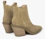 Estro Luxe Beige Cowboy Laarzen Italiaans Velours Beige Dames - Thumbnail 4