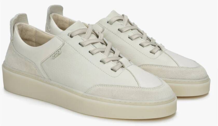 Estro Luxe Beige Leren Velours Sneakers Beige Dames