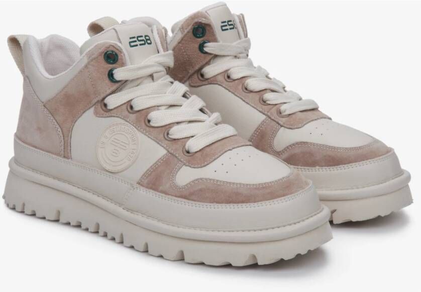 Estro Dames Beige Sneakers gemaakt van Echt Leer en Velours ES8 Er00111706 Beige Dames