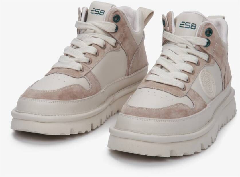 Estro Dames Beige Sneakers gemaakt van Echt Leer en Velours ES8 Er00111706 Beige Dames