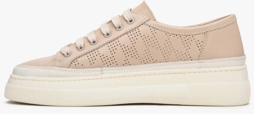 Estro Luxe Beige Veterschoenen Beige Dames