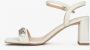 Estro Dames Melkachtig-Beige Blokhak Sandalen gemaakt van Echt Leer Er00114746 Beige Dames - Thumbnail 2