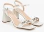 Estro Dames Melkachtig-Beige Blokhak Sandalen gemaakt van Echt Leer Er00114746 Beige Dames - Thumbnail 3