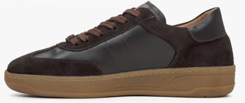 Estro Dames Bruine Sneakers gemaakt van Italiaans Echt Leer en Velours Er00115729 Brown Dames