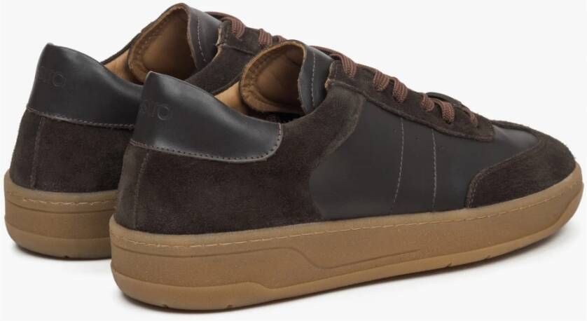 Estro Dames Bruine Sneakers gemaakt van Italiaans Echt Leer en Velours Er00115729 Brown Dames