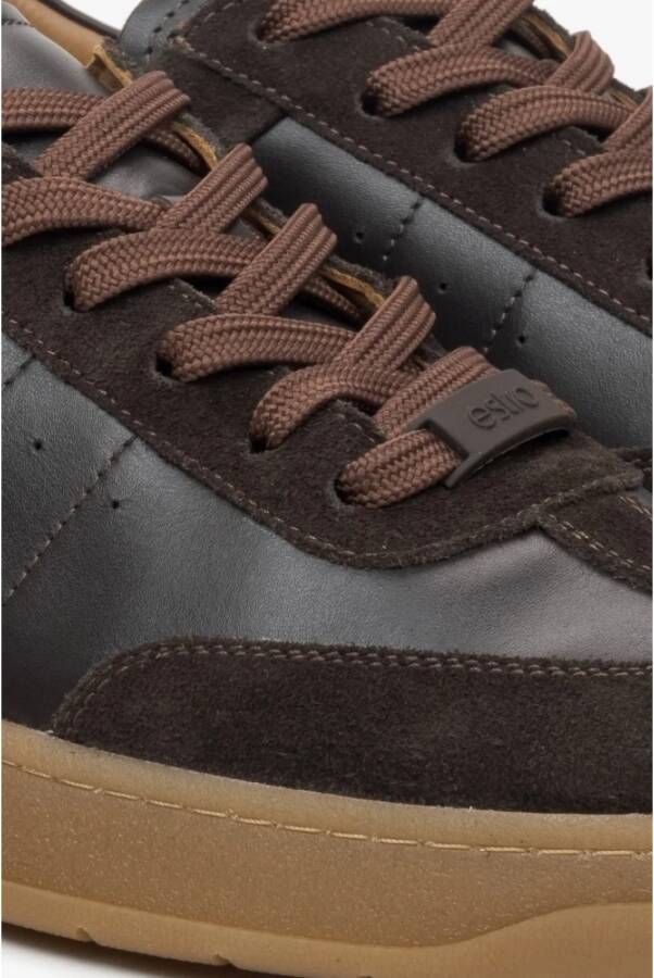 Estro Dames Bruine Sneakers gemaakt van Italiaans Echt Leer en Velours Er00115729 Brown Dames