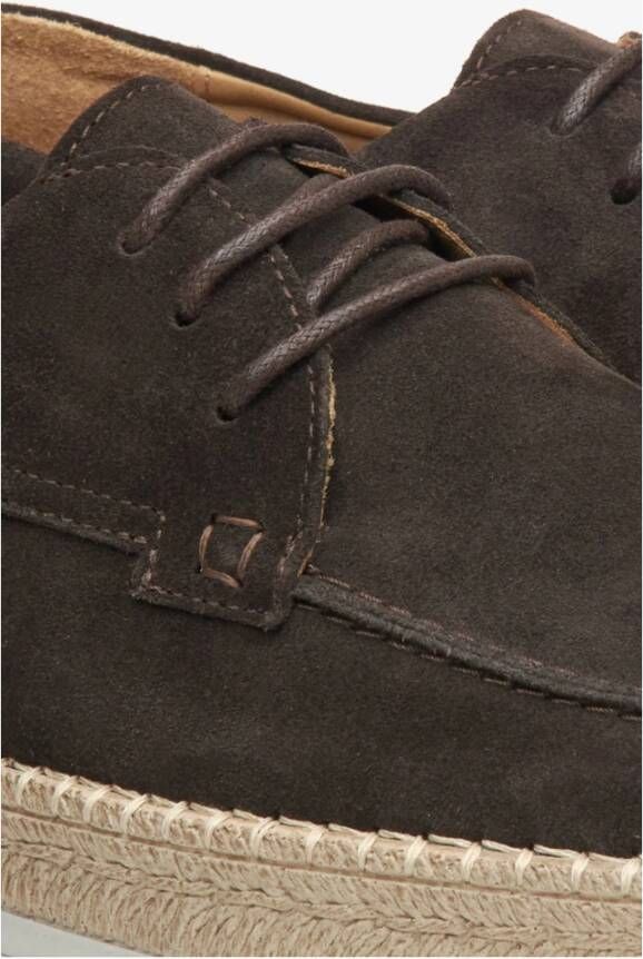 Estro Heren Donkerbruine Veterschoenen van Echt Velours Er00115093 Brown Heren