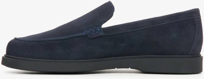 Estro Heren Donkerblauwe Loafers gemaakt van Premium Italiaans Echt Velours Er00115835 Blue Heren