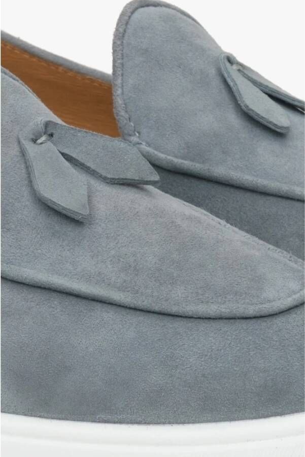 Estro Luxe Grijze Loafers met Franjes Gray Dames