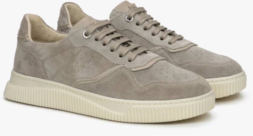 Estro Dames Grijze & Beige Sneakers gemaakt van Italiaans Echt Velours Er00114887 Gray Dames