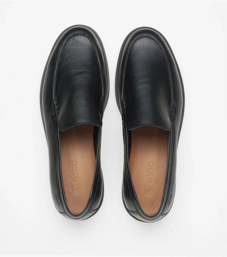 Estro Heren Zwarte Loafers gemaakt van Premium Italiaans Echt Leer Er00115834 Black Heren