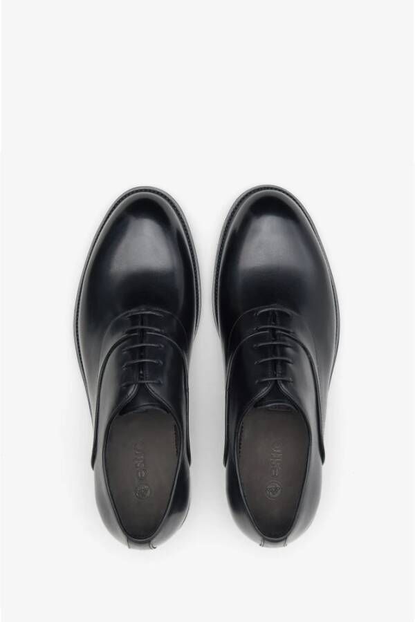 Estro Heren Zwarte Leren Oxford Schoenen Er00114371 Black Heren