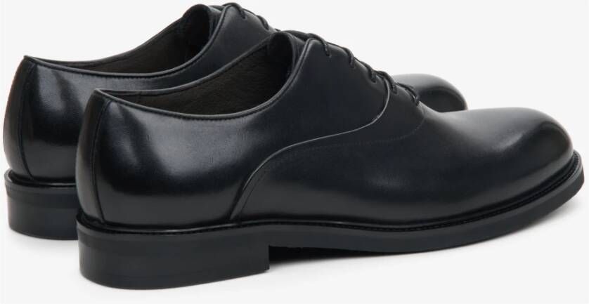 Estro Heren Zwarte Leren Oxford Schoenen Er00114371 Black Heren